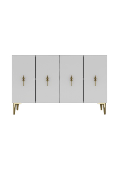 Ka1217bg Salkım Konsol Ve Tv Sehpası Beyaz-gold 120cm
