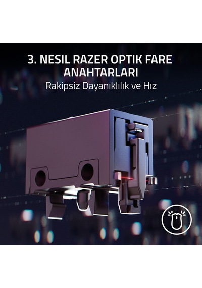Razer Basilisk V3 35k - Tamamen Özelleştirilebilir Ergonomik Kabl