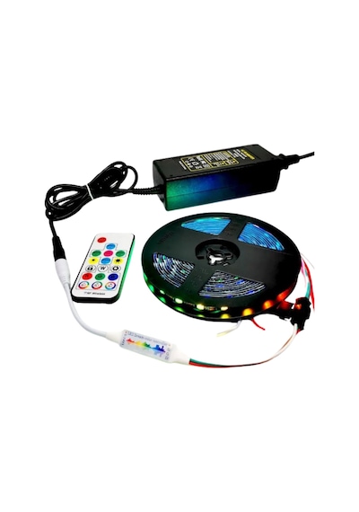 Sp104e Müzik Denetleyici Ws2811-ws2812 Argb Pixel Led Kontrol Devresi 5-24v 17 Tuşlu Rf Kumanda