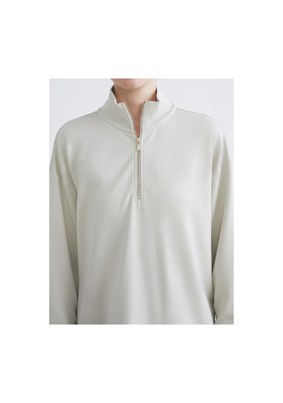 LC Waikiki Alıta Cıty Farkıyla Lcw Everyday Gri Dik Yaka Kadın Sweatshirt Gri - 924123697 Gri