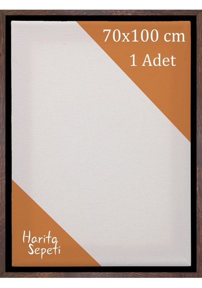 Kahverengi Çerçeveli Tuval 70 x 100 CM Yatay & Dikey Profesyonel %100 Pamuk Boş Tablo