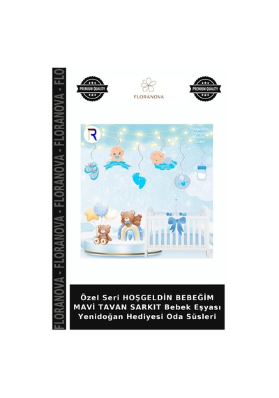 Özel Seri Hoşgeldin Bebeğim Mavi Tavan Sarkıt Bebek Eşyası Yenidoğan Hediyesi Oda Süsleri Çok Renkli