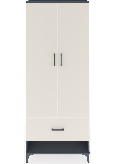 Arges Dolap 4 Raflı Tek Çekmeceli 2 Kapaklı 88x30x221 Antrasi... Antrasit