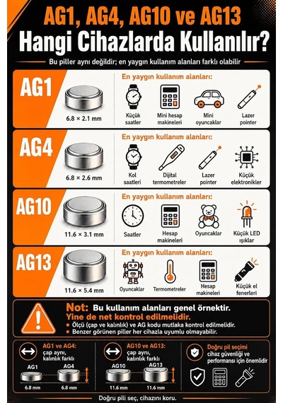10 Adet Ag10 Alkaline Düğme Pil 1.5 Volt Lr1130 / 389/189 Alkali Düğme Piller