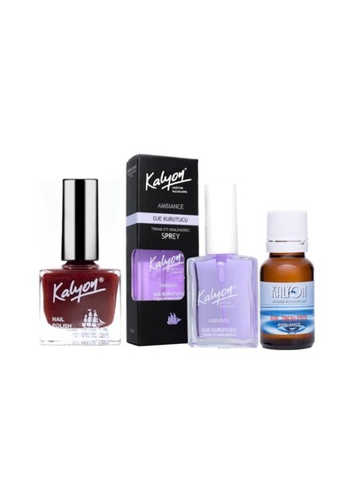 Kalyon Oje 308 + Oje Kurutucu Sprey 17 ML + Oje Çözücü