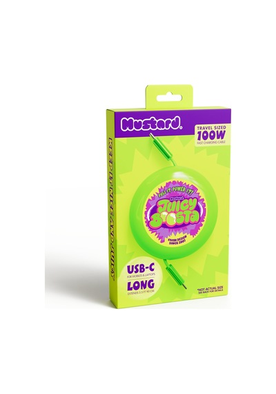 Mustard Juicy Boosta Usb-c 100w Hızlı Şarj Kablosu - Yeşil