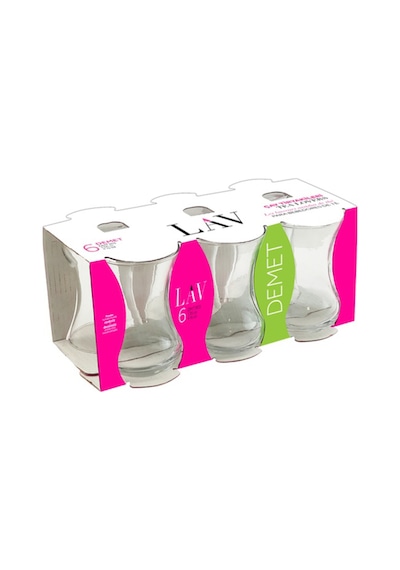 LAV Demet Cam Çay Bardağı  6 Kişilik 135 ml
