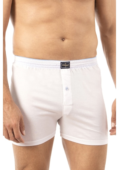 Özkan Underwear Özkan 0041 5'li Paket Erkek %100 Pamuklu Şardonlu Klasik Rahat Kesim Havlu Bel Süprem Penye Boxer Beyaz