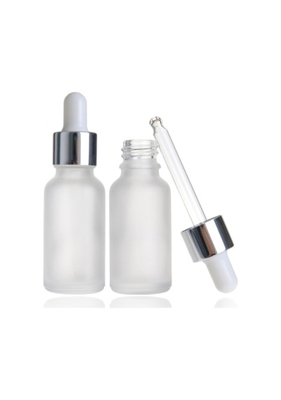 Damlalıklı Buzlu Cam Şişe Gümüş Kapaklı 30 Ml 600 Adet