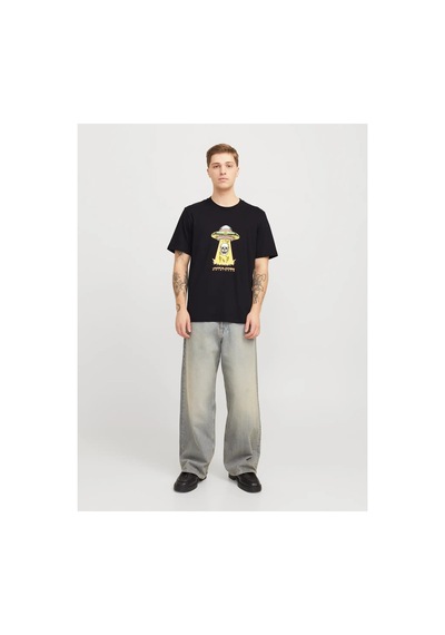 Jack & Jones Joranatomy Skull Tee Ss Crew Neck Sn Erkek T-shirt 12272966 Black Black