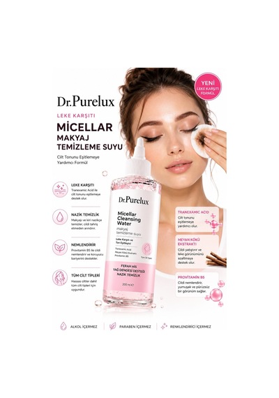 Leke Karşıtı Ve Ton Eşitleyici Micellar Cleansing 200 Ml Traneksamik Asit,niasinamid Ve Meyan Kökü