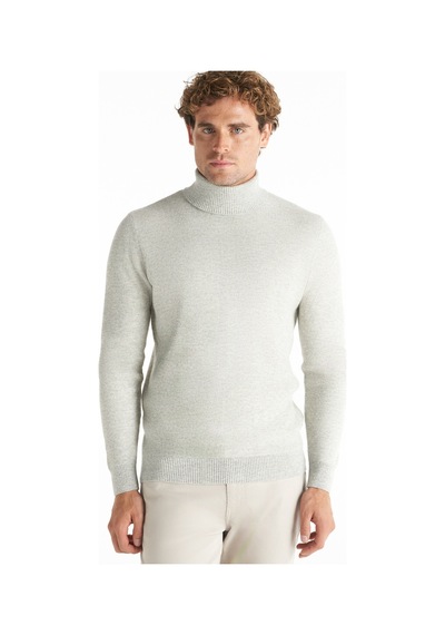 Ted Baker Gri Erkek Balıkçı Yaka Standart Kazak Tbmrkw1068 Açık Gri