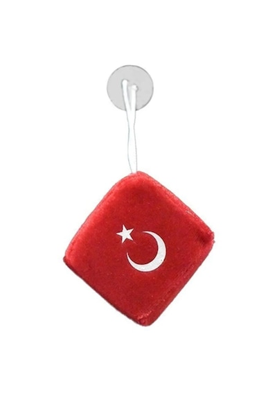 Aralmniavm Türk Bayraklı Peluş Vantuzlu Zar Araba Süsü Anahtarlık Çanta Süsü