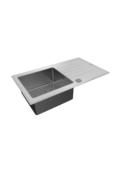 Teka Diamond Rs15 1B 1D 86 (Wst White) Tek Hazne Ve Tek Damlalıklı Cam Eviye - Beyaz - 115100012