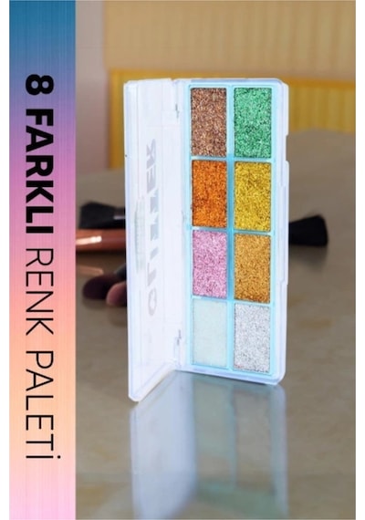 8 Renk Yaz Glitter Far Paleti - 2'li Set