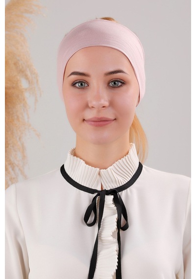 Melodi Scarf Sihirli Yapışkanlı Kaymayan Bandana Spor Bone Pudra Pudra