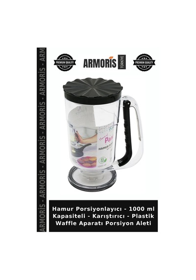 Hamur Porsiyonlayıcı - 1000 Ml Kapasiteli - Karıştırıcı - Plastik Waffle Aparatı Porsiyon Aleti Çok Renkli