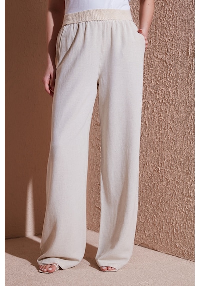 Fashion Friends Bayan Pantolon 25y0893k1 Natural Natural Krem