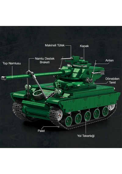 Reobrix 77033 World Of Tanks Fransız Hafif Tankı Amx-13 Yaratıcı Yapı Blok Seti Building Blocks - 1037 Parça