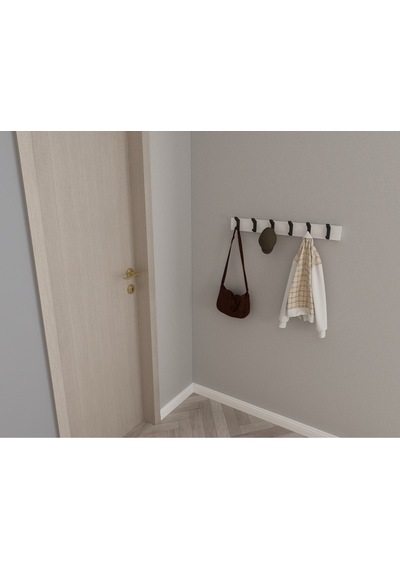Hepsi3boyutlu Modern Duvar & Kapı Kanca Askılık - 6 Adet Siyah Kanca Askılık - Model No : 2 Siyah