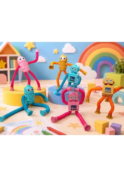 Eğlenceli Vantuzlu Uzayan Robot - Turuncu