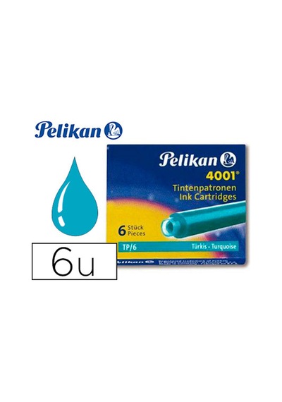 Pelikan Dolma Kalem Kartuşu Küçük Turkuvaz 6 Lı 4001 Çok Renkli