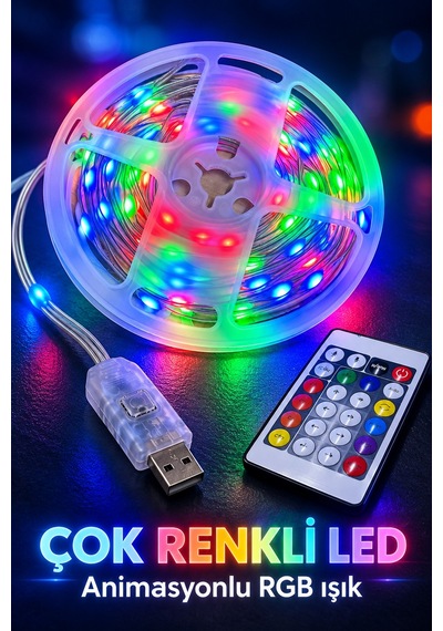 Shnstore Uzaktan Kumandalı Çok Renkli Led Tel 10 Metre Shntknd0720