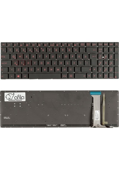 Asus G58, N551j, R555, R561, Zx50, Gl771 Notebook Klavyesi Siyah Tr, Işıklı / Kl0940bld 26932946