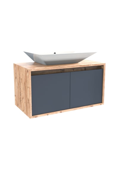 Banos Roomart 2 Kapaklı Lavabolu Ahşap-Antrasit Mdf 85Cm Banyo Antrasit