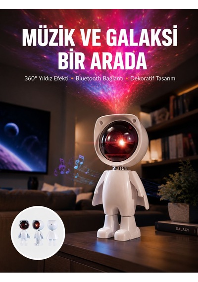Gün Batımı Projektör Lamba Astronot Görünümlü Dekoratif Masa Lambası Yeni Nesil Çokrenkli
