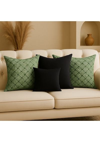 4'lü Bohem Tarzı Duck Kumaş Dekoratif Kırlent Kılıfı Seti 4 Al 3 Öde 45 x 45