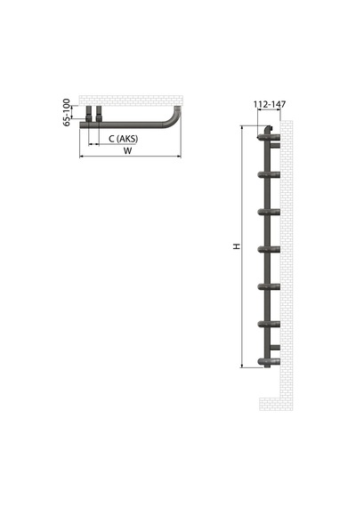50X120 Paslanmaz Çelik Porto Parlak Black Chrome Havlupan