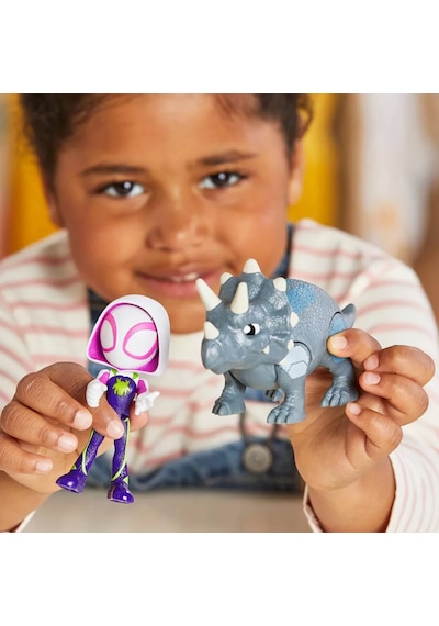 Spidey And His Amazing Friends Dino Webs Figürler Ghots-spider & Rhino Dino Spider - Man