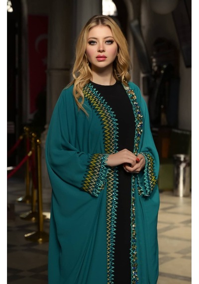 Crystalia Klasik Abaya - Çok Renkli Çok Renkli
