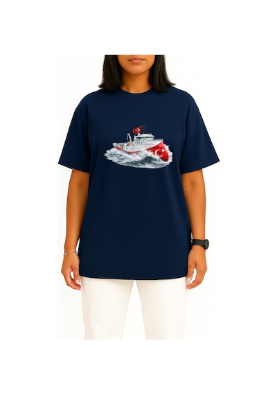 Bahriyeli Collection Oversize Rv Barbaros Hayreddin Paşa Dalgalar Arası Göğüs Ve Sırt Baskılı Unisex T-shirt Lacivert Bahriyeli Collection Oversize Rv Barbaros Hayreddin Paşa Dalgalar Arası Göğüs Ve Sırt Baskılı Unisex T-shirt Lacivert