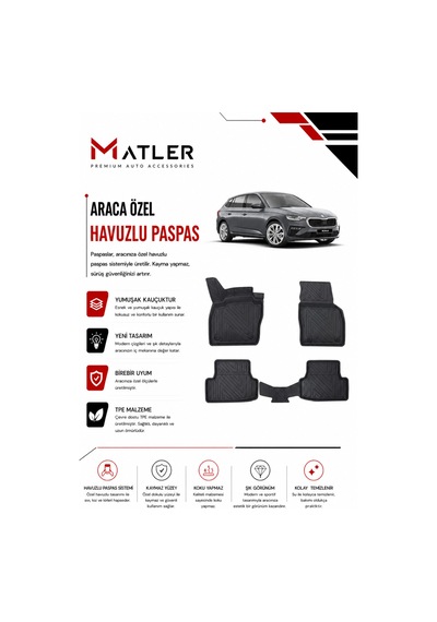 Skoda Scala 2026 Model 4d Ekstra Havuzlu Paspas