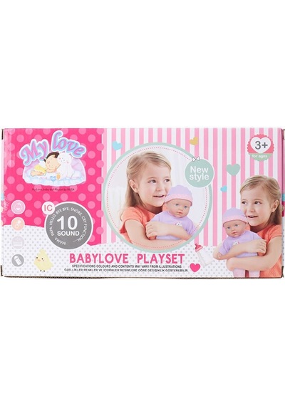 Babydoll My Love 10 Sesli İnteraktif Bebek - 30 Cm Biberonlu Bakım Seti