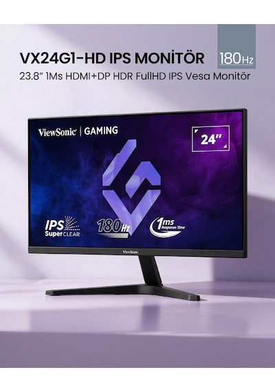 Vıewsonıc 24" Vx24g1-hd Fhd 1ms 180hz Premıum Ips Gamıng Monıtor