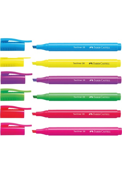 Faber Castell Faber-castell Fosforlu Kalem 38 Neon 6 Renk Çok Renkli