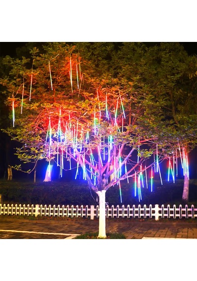 50cm Rgb Led 2mt. Meteor Yılbaşı Aydınlatması Yağmur Kar Efekti Tüp Su Geçirmez Parti Çıbık Işık Eklenebilir 6w 2m