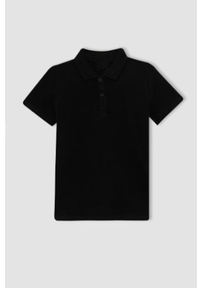 Waynap Unisex Lakos Polo Yaka Okul Tshirt Siyah
