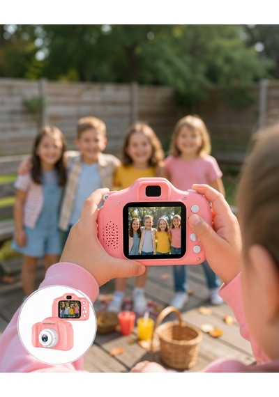 Şarjlı Mini Video Kamera Hd Fotoğraf Çekimli Uczzzçocukkamerasıpembe-19