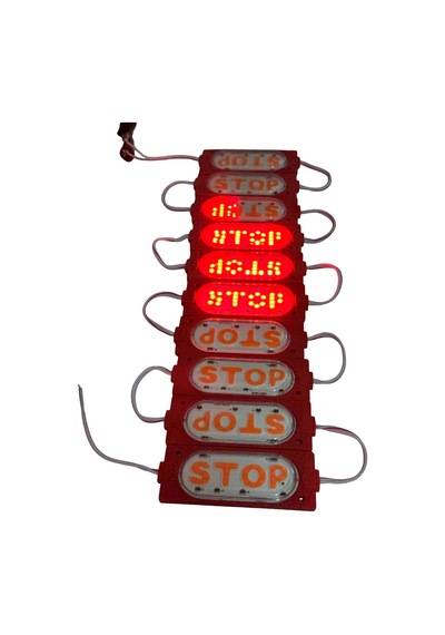 Vitrin Tezgah Mağza Ürün Gösteri Stop Kırmızı Akvaryum Mutfak Dolap Ayna Modül Cob Led Aydınlatma Işık 90x35mm 6w Dc 12v Kırmızı