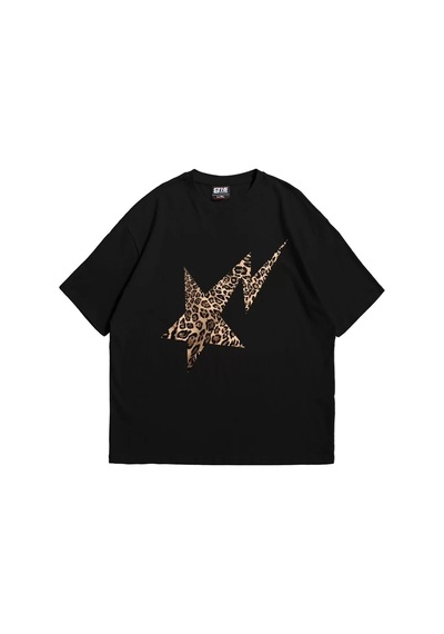 Startmore Leopar Falling Star Oversize Unisex Beyaz Siyah