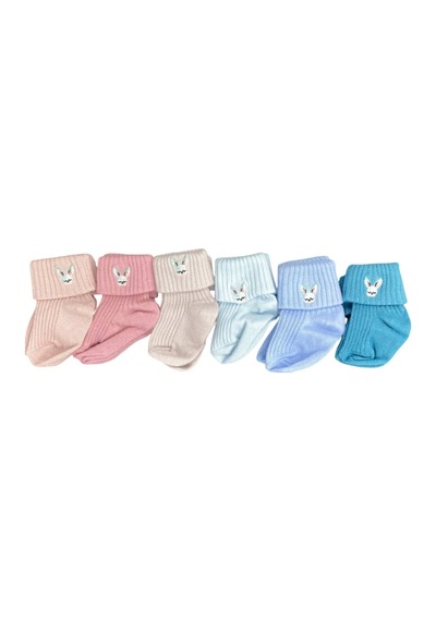 Defne Baby 6'lı Bebek Çorabı 6k008-24 Çok Renkli