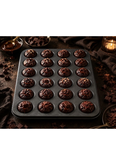 Muffin Ve Cupcake Kalıbı Yapışmaz Karbon Çelik Fırın Tepsisi, Kek Ve Tart Kalıbı 6 Gözlü / 12 Gözlü / 24 Mini Gözlü Seçenekleri Çok Renkli