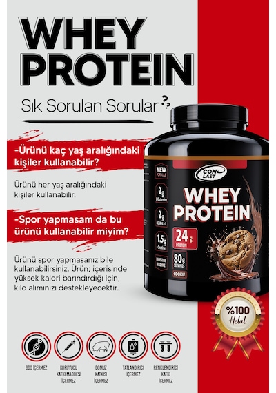 Whey Protein Kurabiyeli 2000g 24 G Yüksek Protein Yenilenen Aromasıyla Kurabiye