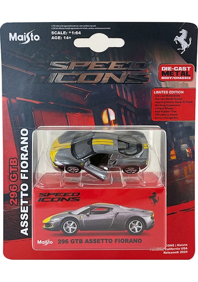 Speed Icons 1:64 Ferrari 296 Gtb Assetto Fiorano Gri Renksiz