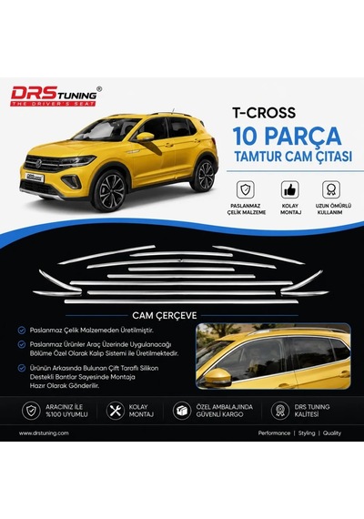 Volkswagen T-cross 2018 - 2026 Krom Cam Çerçevesi Parça