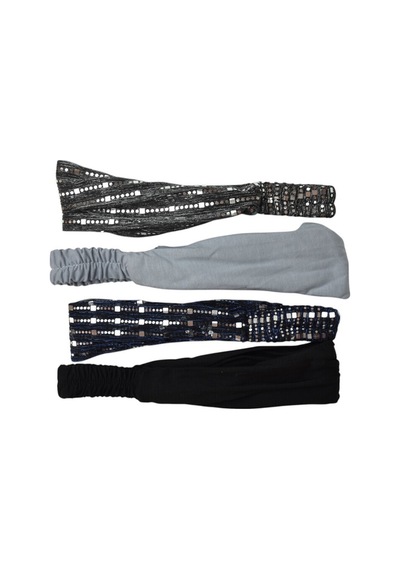 Lastikli Bandana 4 Lü Set Kahverengi